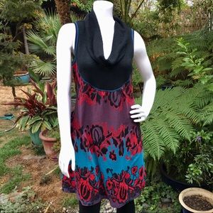 LAN VIE Sleeveless Multi-Colored Tunic/Dress NWOT